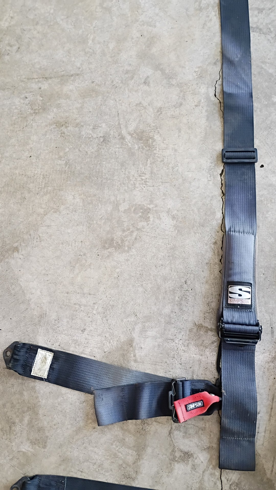 Used Simpson 3-Inch Padded 5-Point Racing Harness Pair - Black