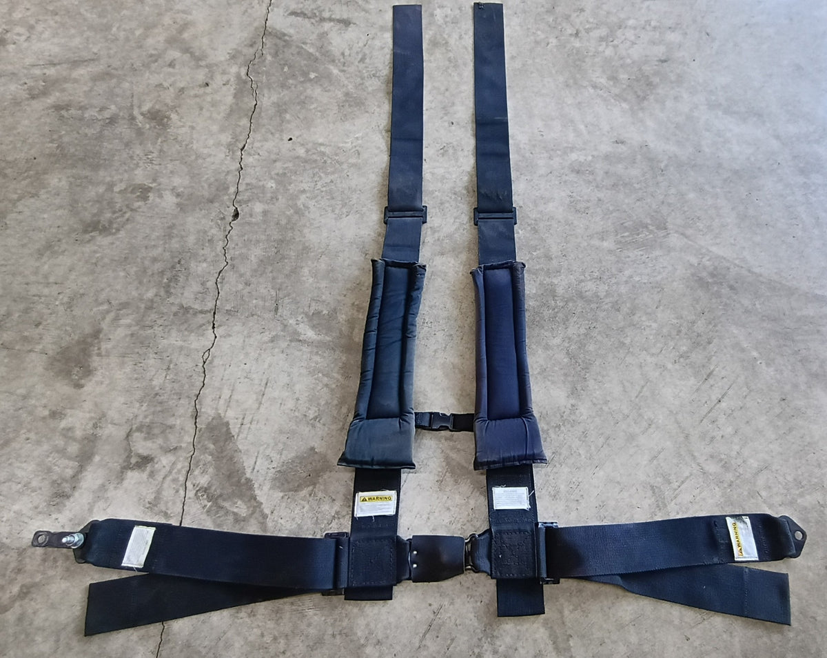 Used DragonFire 3-Inch Padded 4-Point H-Style Harness Pair - Black