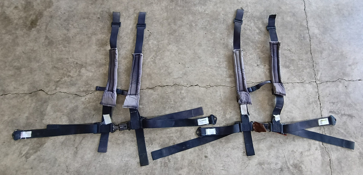 Used DragonFire 3-Inch Padded 4-Point Harness Pair - Black, Shortened